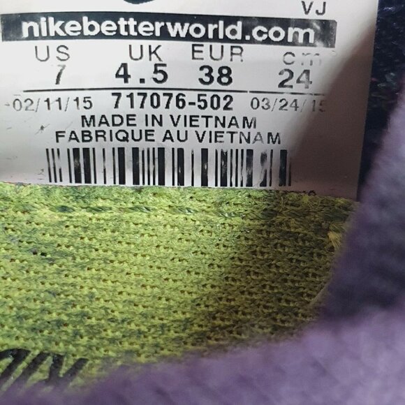 Nike‎ Free 4.0 Flyknit Running Athletic Shoes Womens Size 7 Purple 717076-502 - Picture 4 of 10